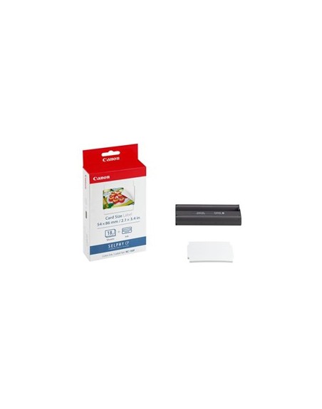 Papel foto canon selphy kc - 18if + tinta 18 adhesivos tarjeta credito series cp