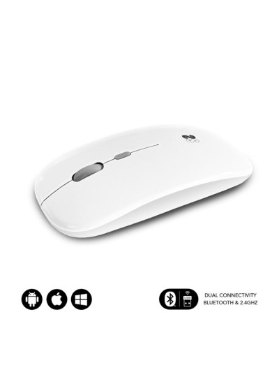 Raton inalambrico subblim dual flat blanco