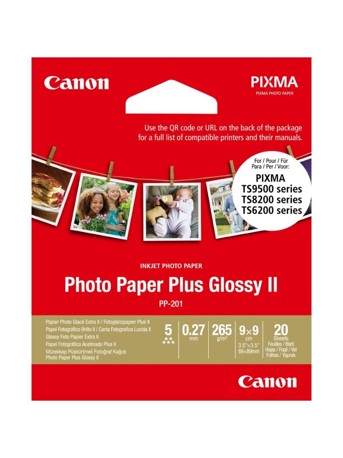 Papel canon foto pp - 201 2311b070 9x9 - 20 hojas Papel canon foto pp - 201 2311b070 9x9 - 20 hojas