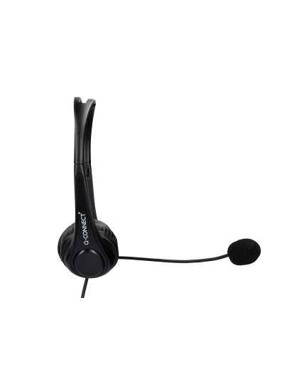 Auricular q-connect biaural diadema con microfono y control de volumen conexion usb cable de 2m color negro