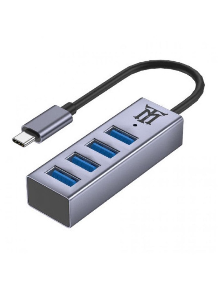 Hub usb tipo c maillon premium 4 x usb 3.2 plata Hub usb tipo c maillon premium 4 x usb 3.2 plata