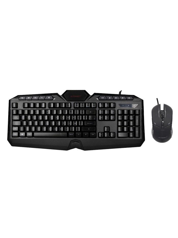 Set teclado y raton q-connect gaming con cable e iluminacion led color negro Set teclado y raton q-connect gaming con cable e iluminacion led color negro