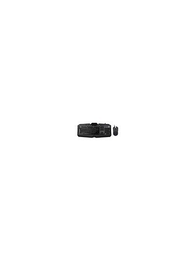 Set teclado y raton q-connect gaming con cable e iluminacion led color negro