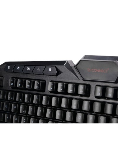 Set teclado y raton q-connect gaming con cable e iluminacion led color negro