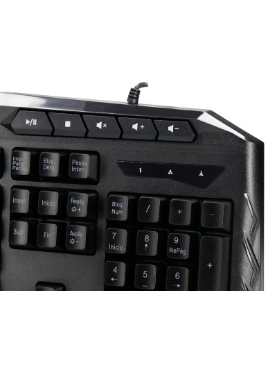 Set teclado y raton q-connect gaming con cable e iluminacion led color negro
