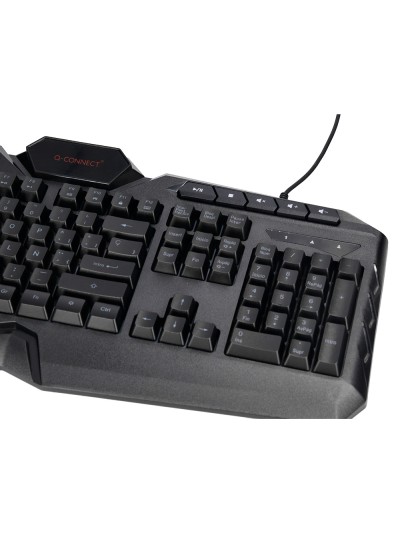 Set teclado y raton q-connect gaming con cable e iluminacion led color negro