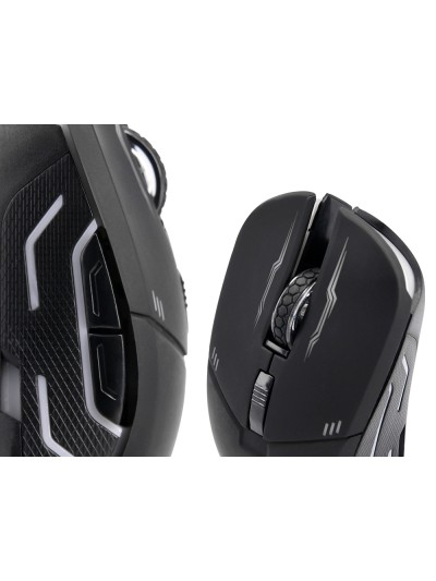 Set teclado y raton q-connect gaming con cable e iluminacion led color negro