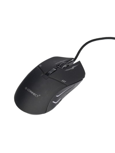 Set teclado y raton q-connect gaming con cable e iluminacion led color negro
