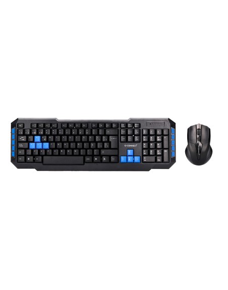 Set teclado y raton q-connect inalambrico compatible windows color negro
