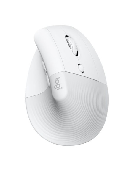 Mouse raton vertical logitech lift para mac 6 botones 4000 dpi wireless inalambrico blanco hueso