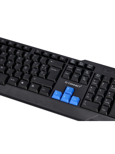 Set teclado y raton q-connect inalambrico compatible windows color negro