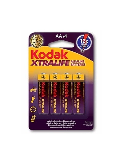 Blister kodak xtralife 4 pilas alcalina aa lr6