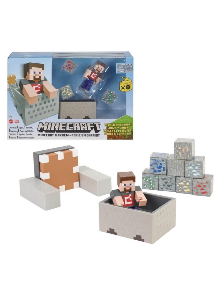Figura mattel minecraft vagoneta explosiva lanza y choca Figura mattel minecraft vagoneta explosiva lanza y choca