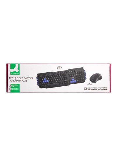 Set teclado y raton q-connect inalambrico compatible windows color negro