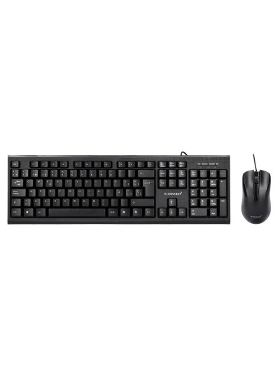 Set teclado y raton q-connect con cable color negro