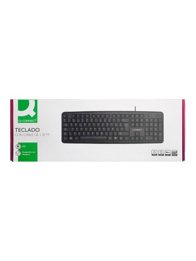 Teclado q-connect con cable 1,35 mt color negro
