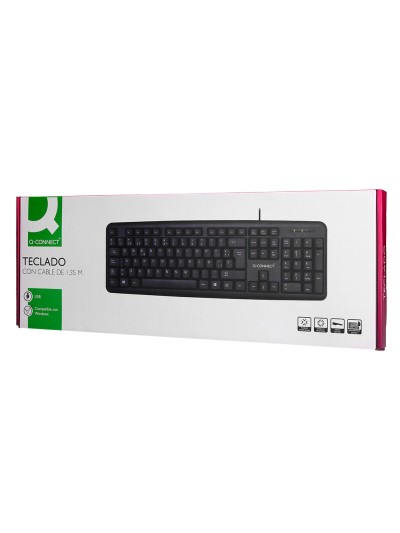 Teclado q-connect con cable 1,35 mt color negro