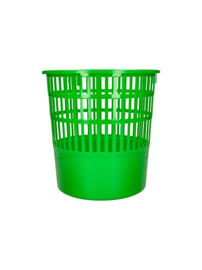 Papelera plastico q-connect 15 litros rejilla color verde 285x290 mm