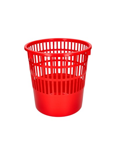 Papelera plastico q-connect 15 litros rejilla color rojo 285x290 mm