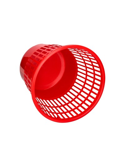 Papelera plastico q-connect 15 litros rejilla color rojo 285x290 mm