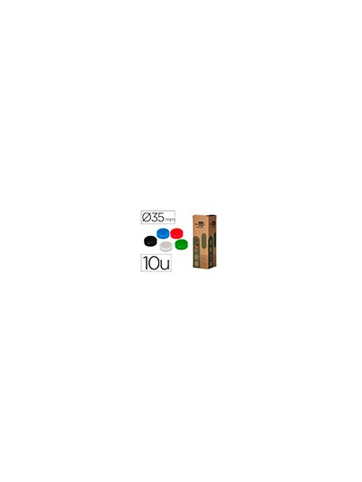 Iman para sujecion liderpapel ecouse pp reciclado para pizarra magnetica 35 mm caja de 10 unidades