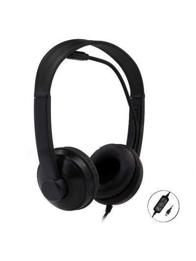 Auriculares nilox microfono control vol negro alambrico conexion usb