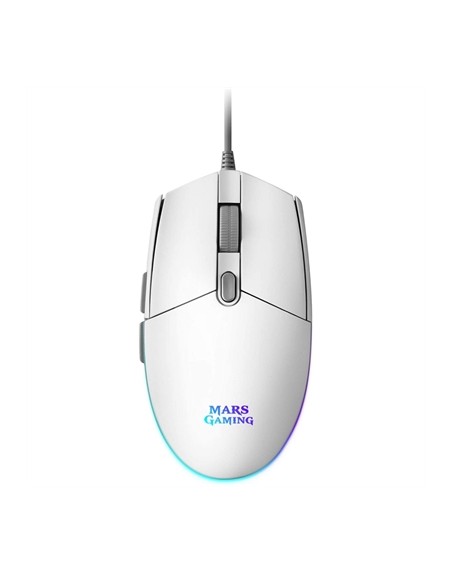 Mouse raton mars gaming mmgw optico usb 6 botones 3200ppp rgb blanco