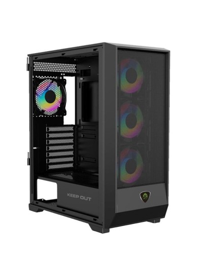 Caja ordenador gaming keep out xc - 501 mesh atx argb cristal templado negro