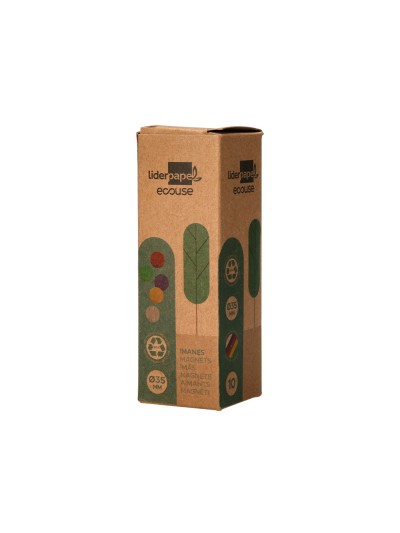 Iman para sujecion liderpapel ecouse pp reciclado para pizarra magnetica 35 mm caja de 10 unidades