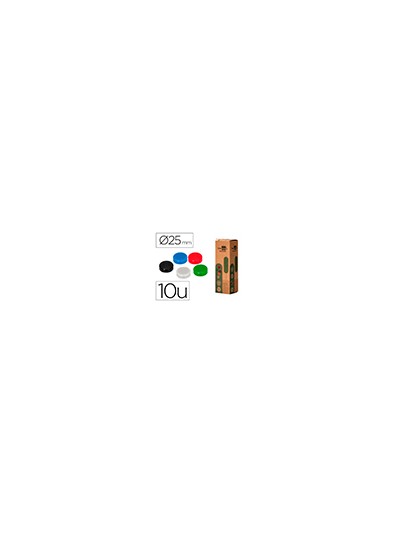 Iman para sujecion liderpapel ecouse pp reciclado para pizarra magnetica 25 mm caja de 10 unidades