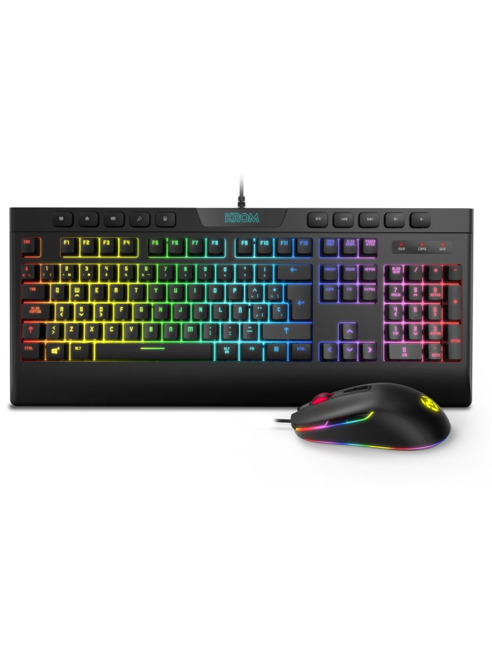 Pack krom rgb teclado membrana y raton kalyos Pack krom rgb teclado membrana y raton kalyos