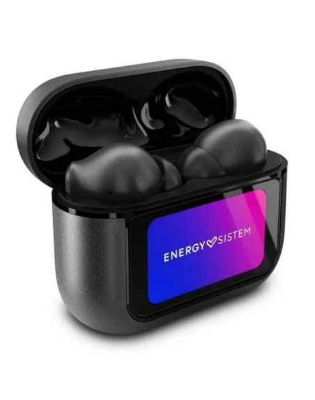 Auriculares energy sistem display anc inalambrico negro