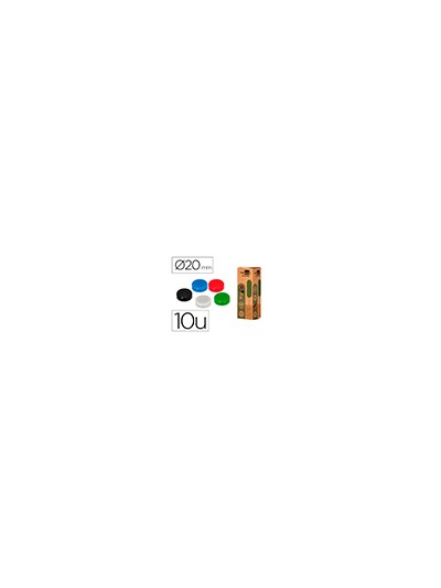 Iman para sujecion liderpapel ecouse pp recicladopara pizarra magnetica 20 mm caja de 10 unidades