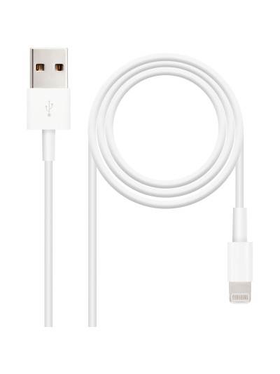 Cable nanocable usb 2.0 a iphone lightning - usb macho macho blanco 1m