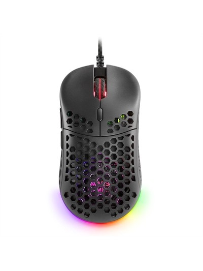 Mouse raton mars gaming optico usb 7 botones 12800ppp rgb negro