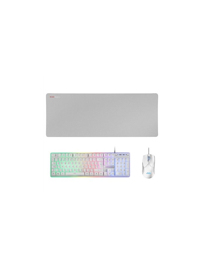 Kit teclado + raton mars gaming mcpx rgb blanco + alfombrilla Kit teclado + raton mars gaming mcpx rgb blanco + alfombrilla