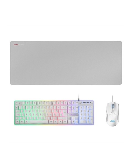 Kit teclado + raton mars gaming mcpx rgb blanco + alfombrilla