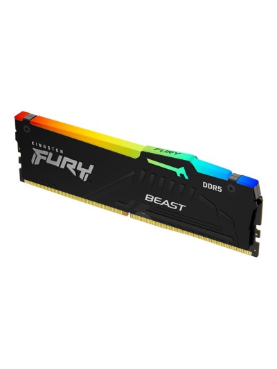 Memoria ram ddr5 64gb 2 x 32gb kingston - 6000 mhz - pc5 - 48000 - fury beast rgb - cl36 - 1.35v