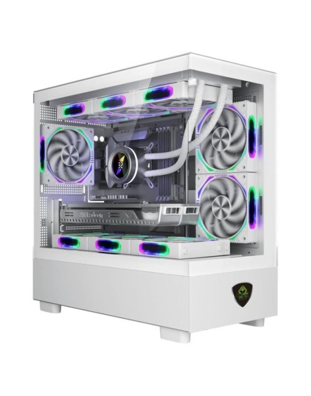 Caja ordenador gaming keep out xc - 301w glass matx argb cristal templado blanco