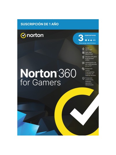 Antivirus norton 360 for gamers 50gb español 1 usuario 3 dispositivos 1 año in box