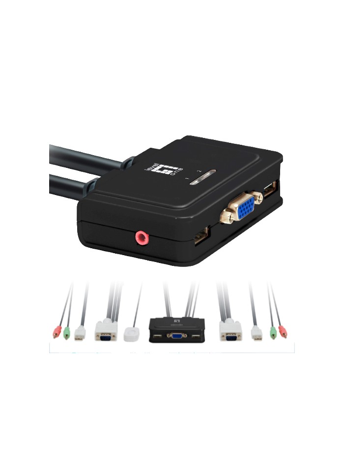 Conmutador kvm leven one kvm - 0223 vga usb para 2 cpu Conmutador kvm leven one kvm - 0223 vga usb para 2 cpu