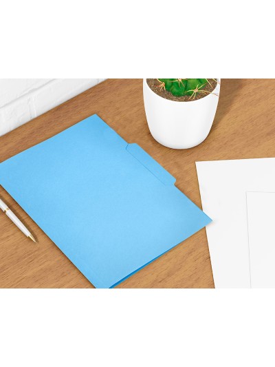 Subcarpeta cartulina liderpapel folio pestaña central 240g/m2 azul