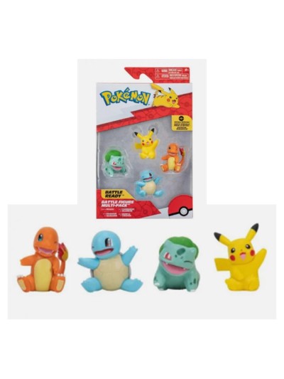Pack 4 figuras pokemon iniciales de kanto
