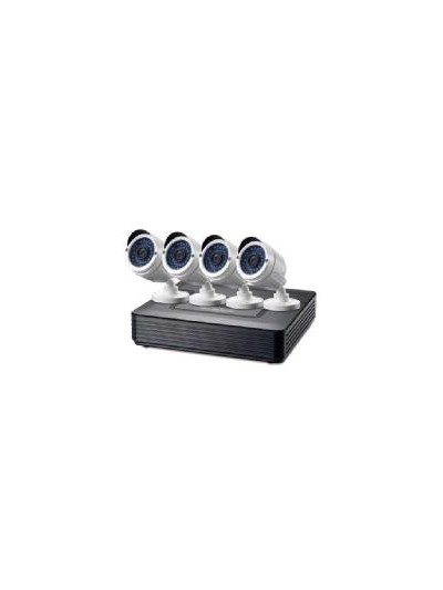 Kit videovigilancia 720p cctv level one 4 canales 4 camaras int - ext + grabador cables iluminacion led (sin hd)