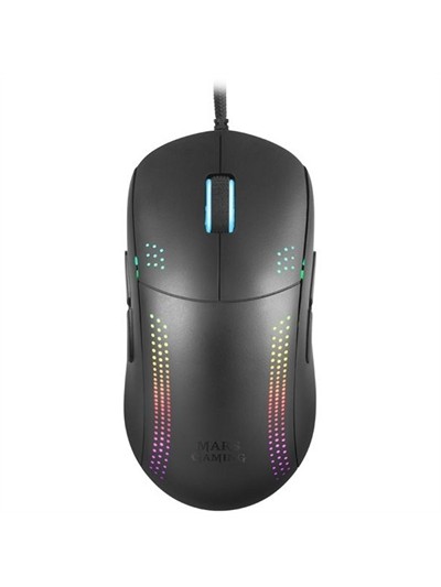 Mouse raton mars gaming mmpro optico 9 botones 32000ppp negro