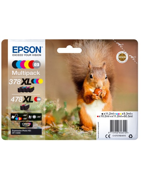 Multipack cartucho epson c13t379d4010 6 colores 378xl - 478xl