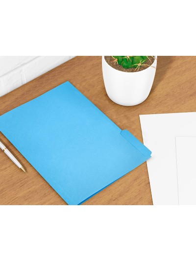 Subcarpeta cartulina liderpapel din a4 pestaña inferior 240g/m2 azul