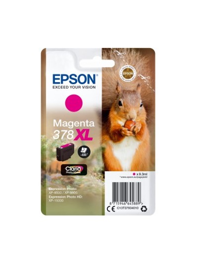Cartucho tinta epson c13t37934010 singlepack magenta 378xl claria photo hd ink ardilla