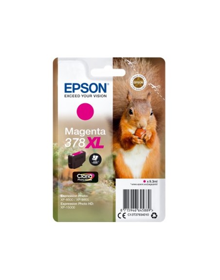 Cartucho tinta epson c13t37934010 singlepack magenta 378xl claria photo hd ink ardilla