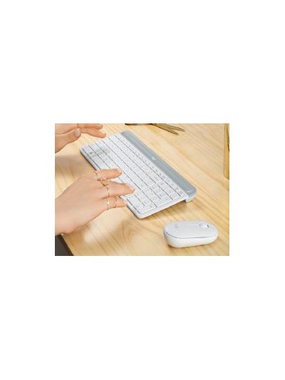Teclado + mouse logitech mk470 wireless inalambrico blanco